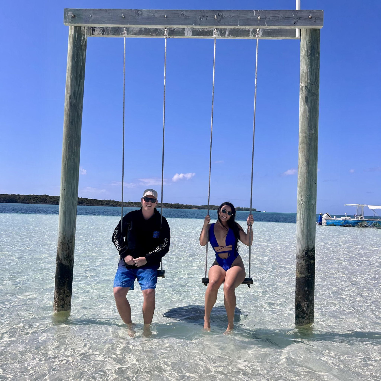 Swimming with the stingrays at the sandbar!
