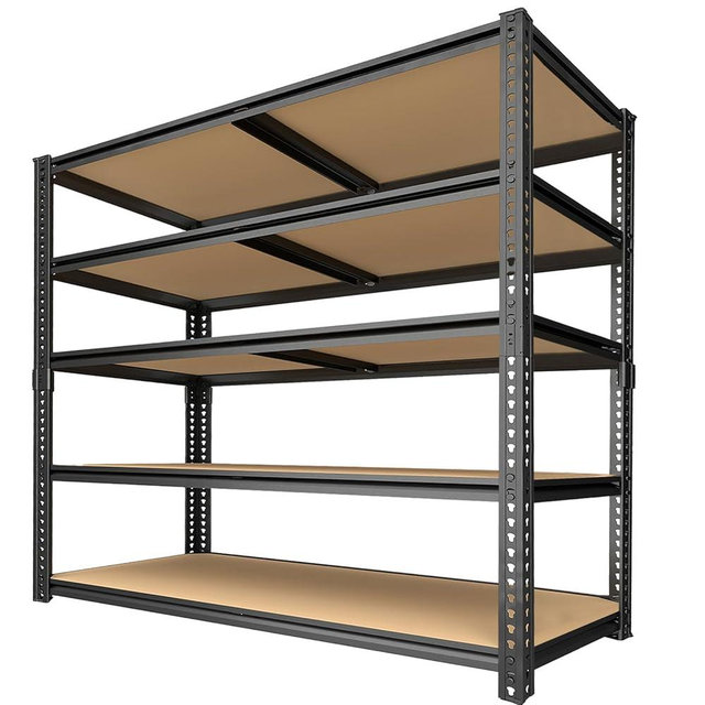 ZEUKMXOO Garage Shelving Unit,40''W Black Storage Shelf,5 Tier Storage Racks and Shelving, Shelves Units Free Standing, Heavy Duty Metal Adjustable Shelves for Kitchen/Tool/Office (20''Dx40''Wx72''H)