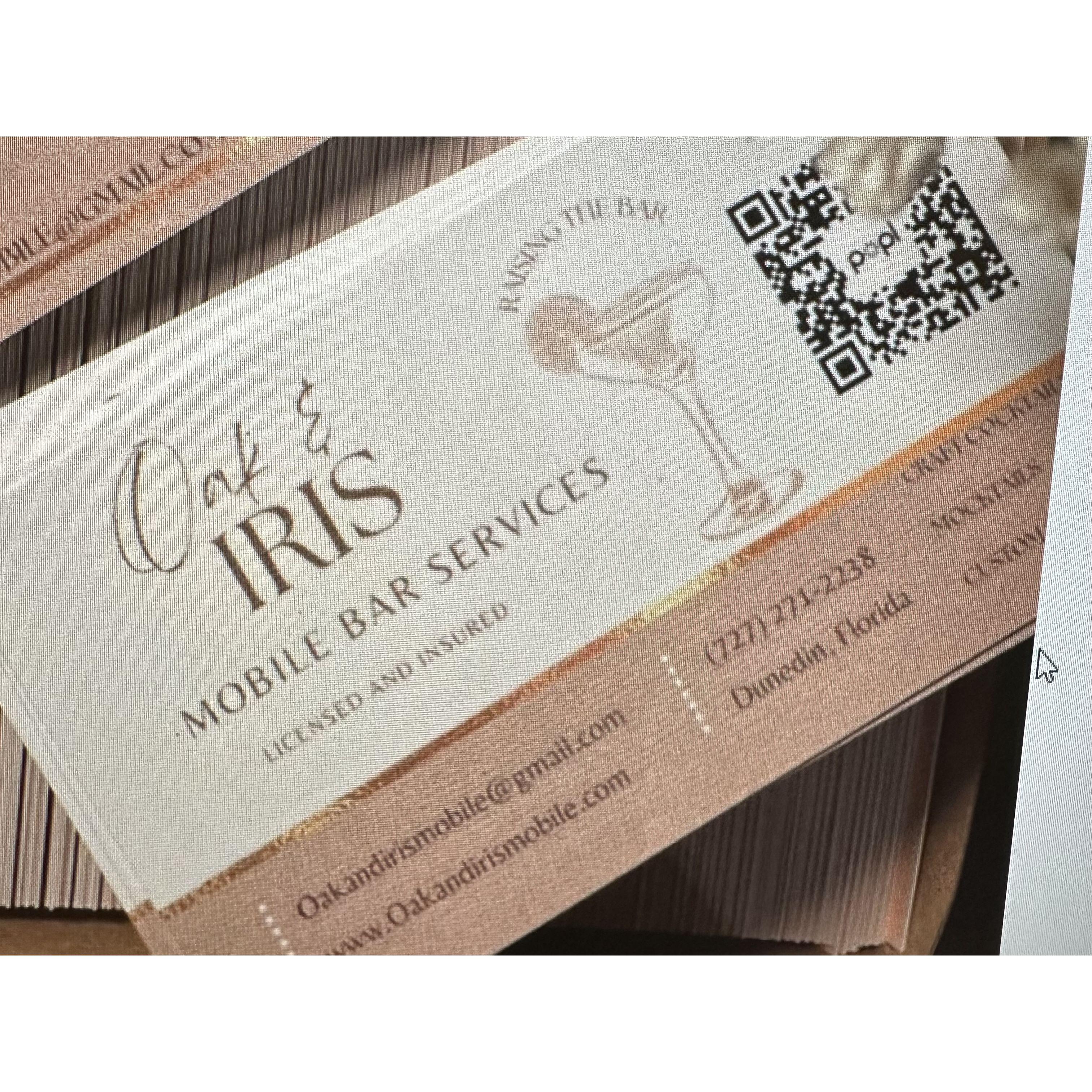Oak & Iris Mobile Bar Services
(CHEERS!!)  Bartending