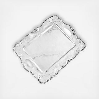 Organic Pearl Kristi Rectangular Handled Tray