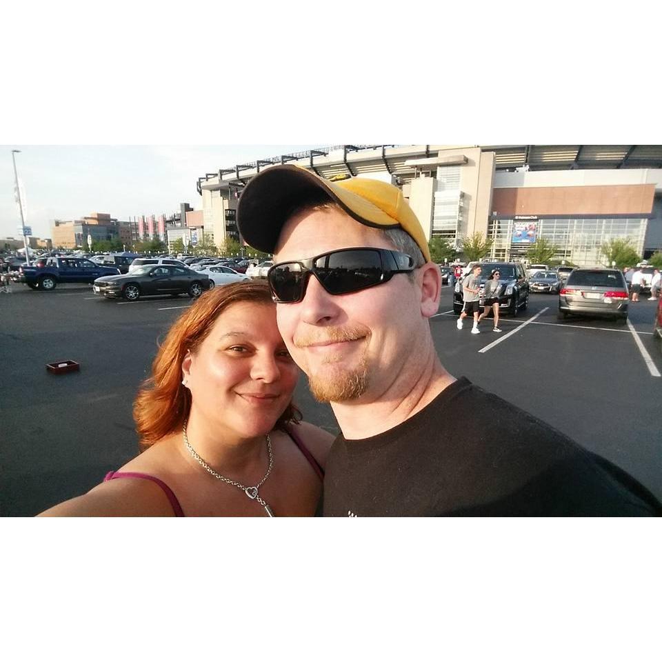 Our first Patriots game together (pre season but whatever)