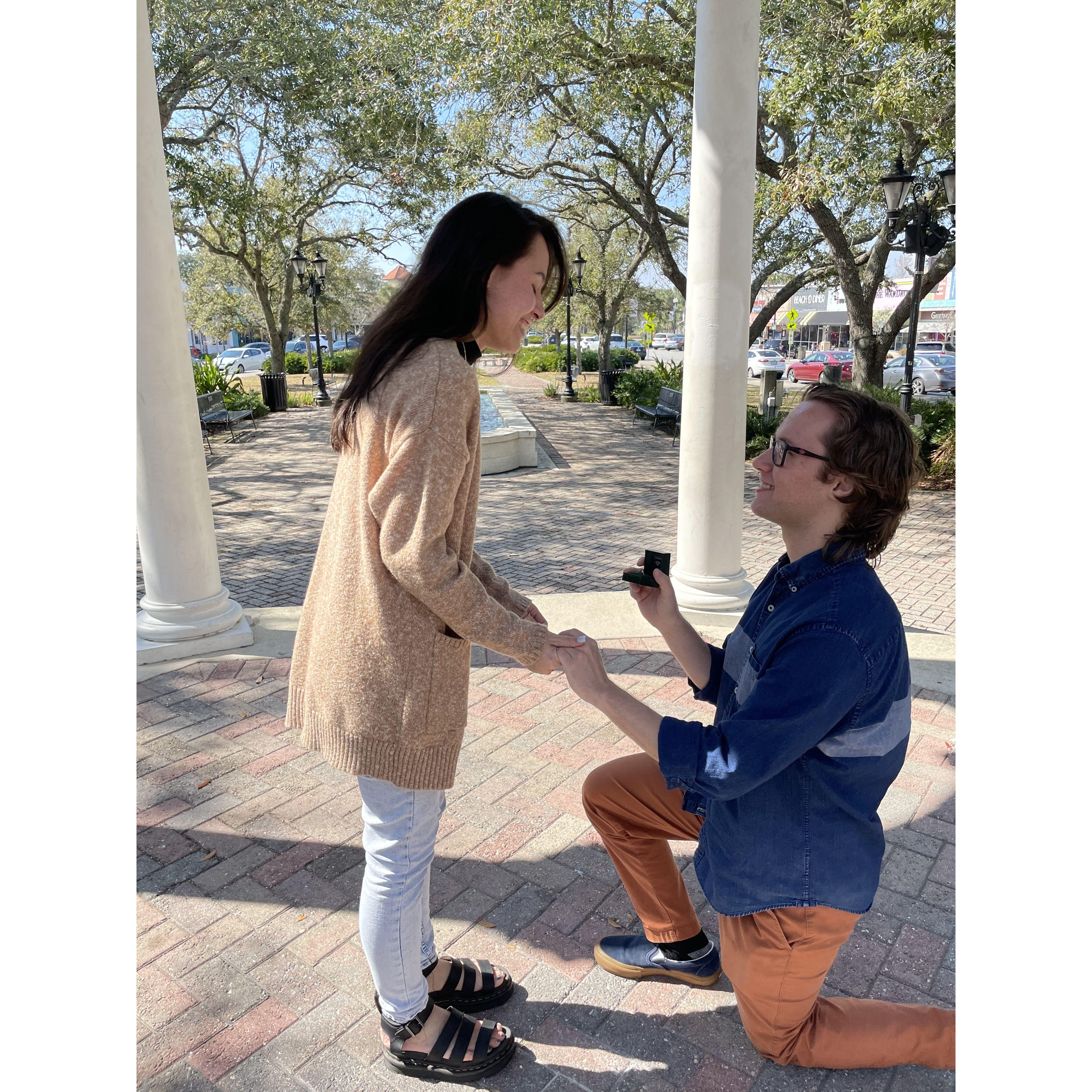 She said “Yes” in San Marco, Jacksonville FL! February  2022