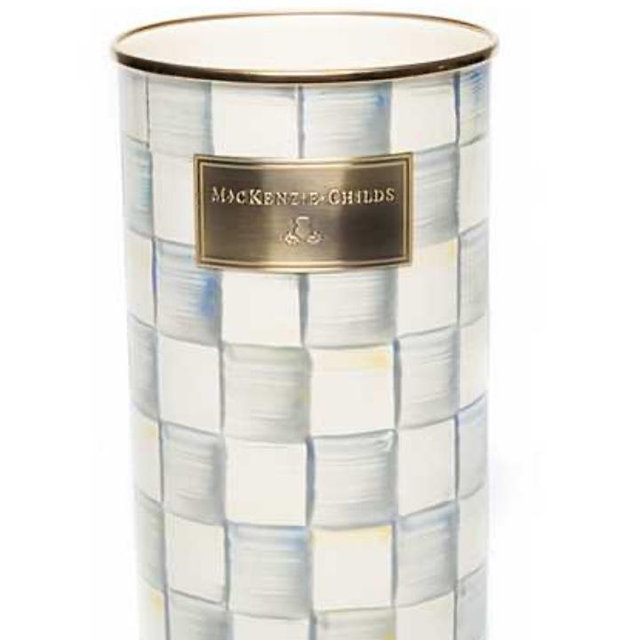 Mackenzie Childs Sterling Check Utensil Holder
