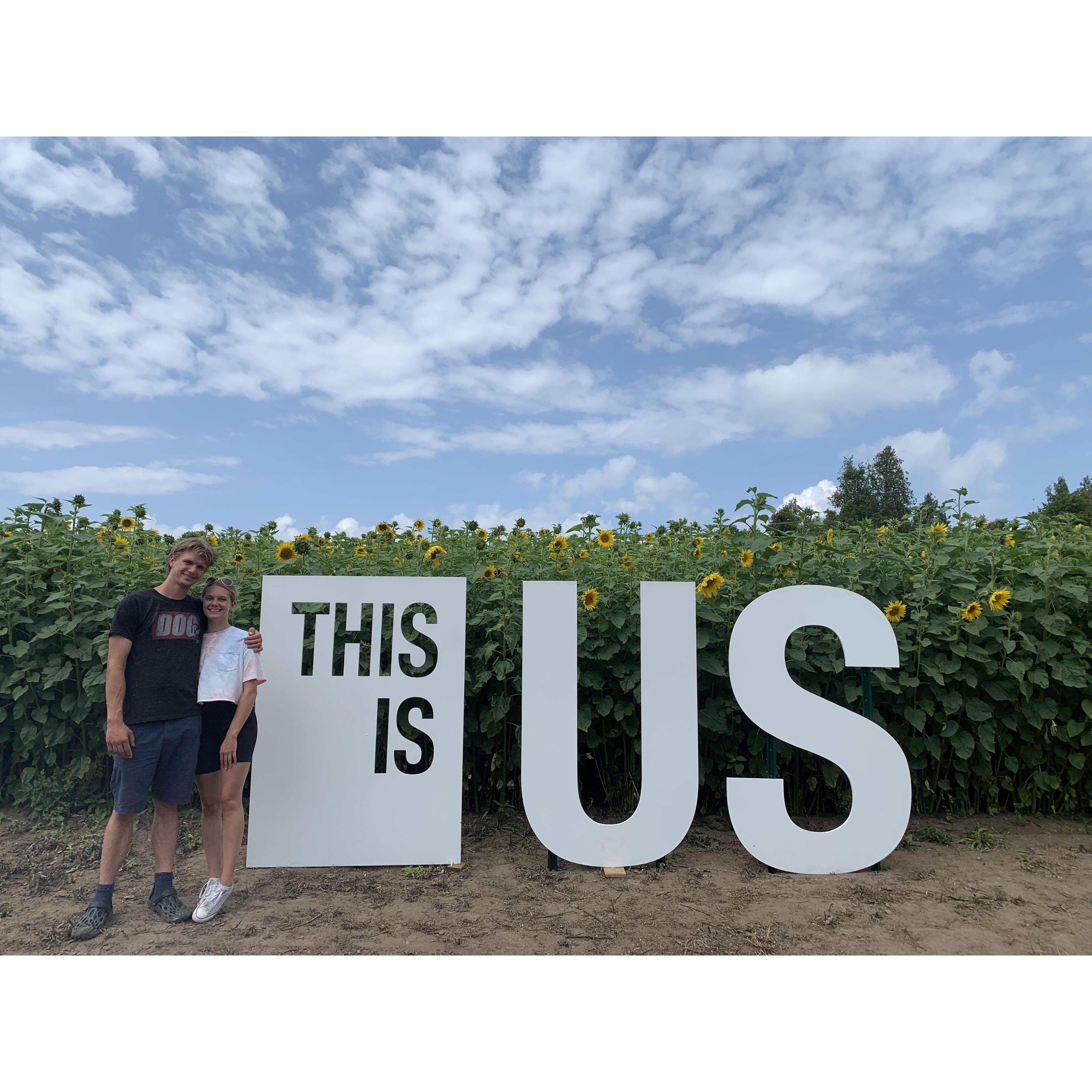 Karley's favourite place... a sunflower patch!
