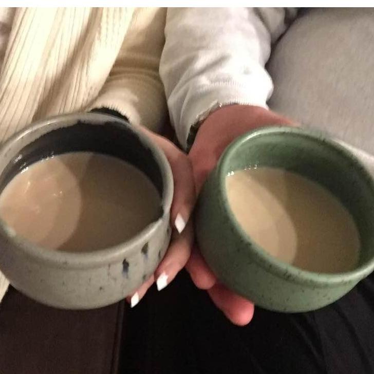 Thanks to our new neighbors for the Rum Chata that we mixed with hot chai tea and a huge thank you to Jeremy Segel-Moss for the homemade pottery cups!!