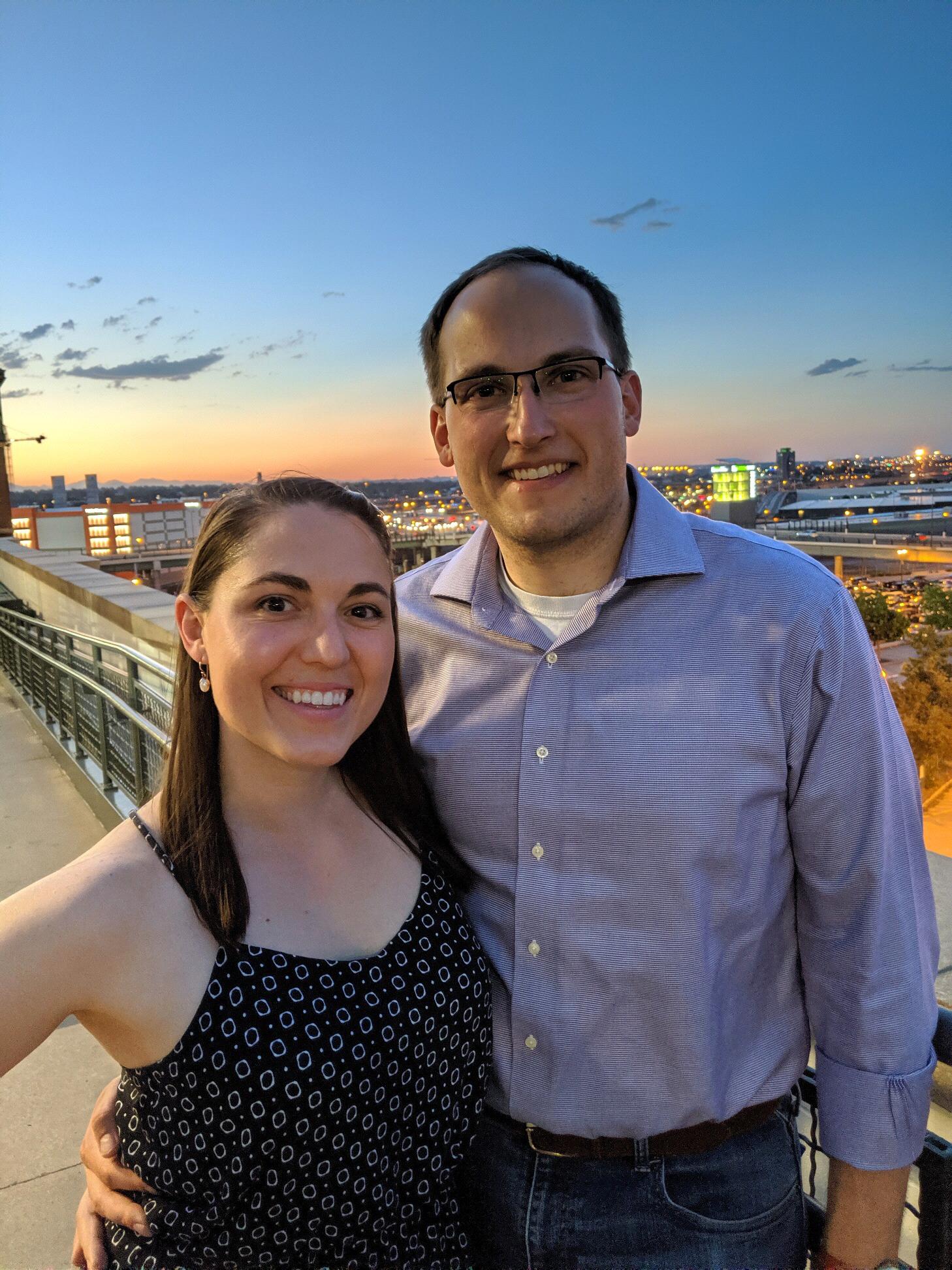 Enjoying the view and the sunset at a Rockies Game.