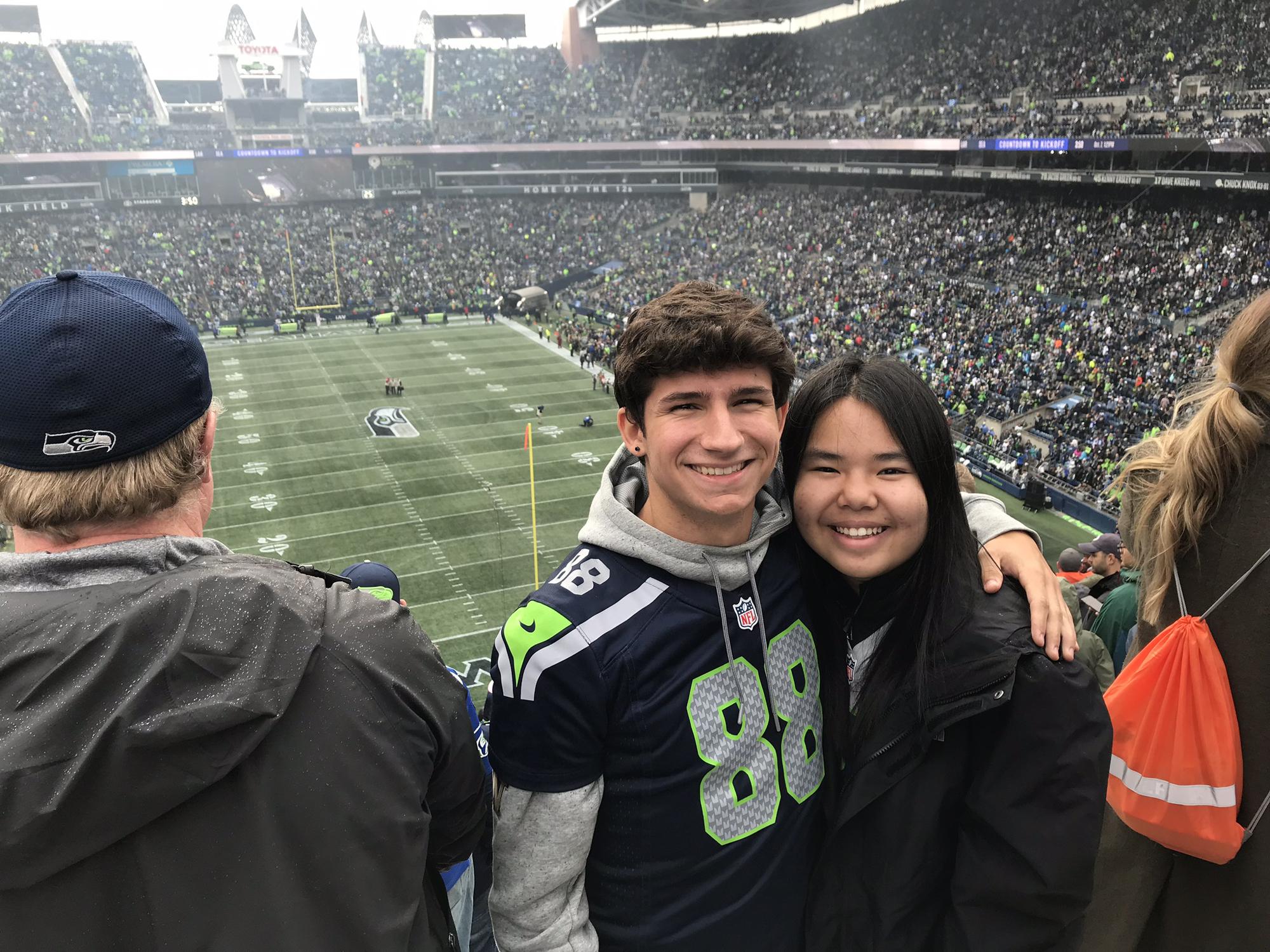 Our first Seahawks game! (fun fact: we have been to three games, all losses) (Oct 2018)