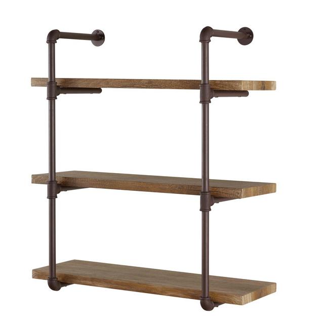 Danya B.™ 3-Tier Industrial Pipe Wall Shelf