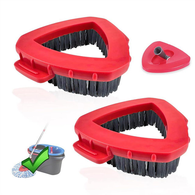Scrub Brush,2 Pack Mop Heads Replacements Compatlible for RinseClean 2-Tank System,Hard Bristle Cleaning Brush for Tile,Shower Cleaner Scrubber Brush,Included Mop Base,Not Fit 1-Tank