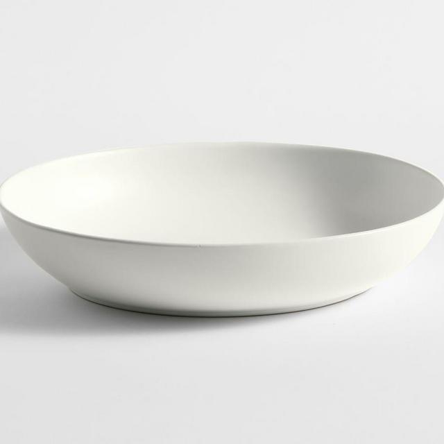 Mason Stoneware Oval Serving Bowl, Large (10.5" W x 13.5" L) - True White