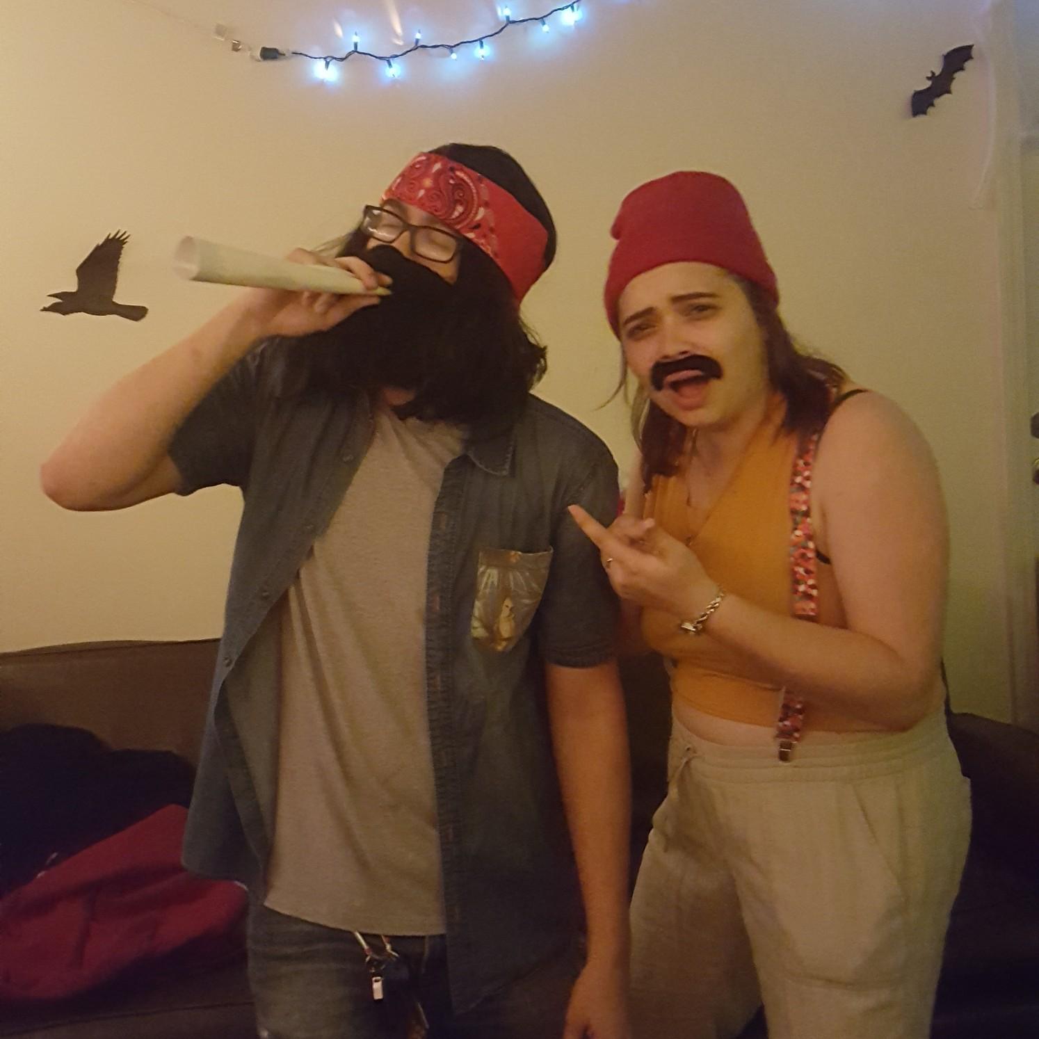 Having fun at Halloween of course!