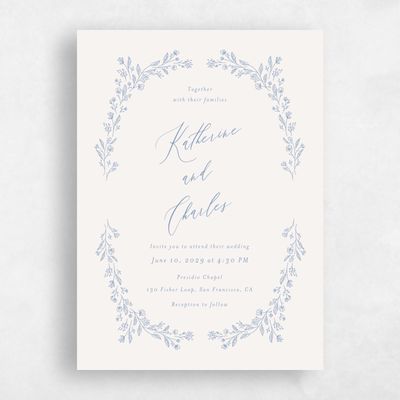 Denim Blue Wedding Invitation - Miette Classic