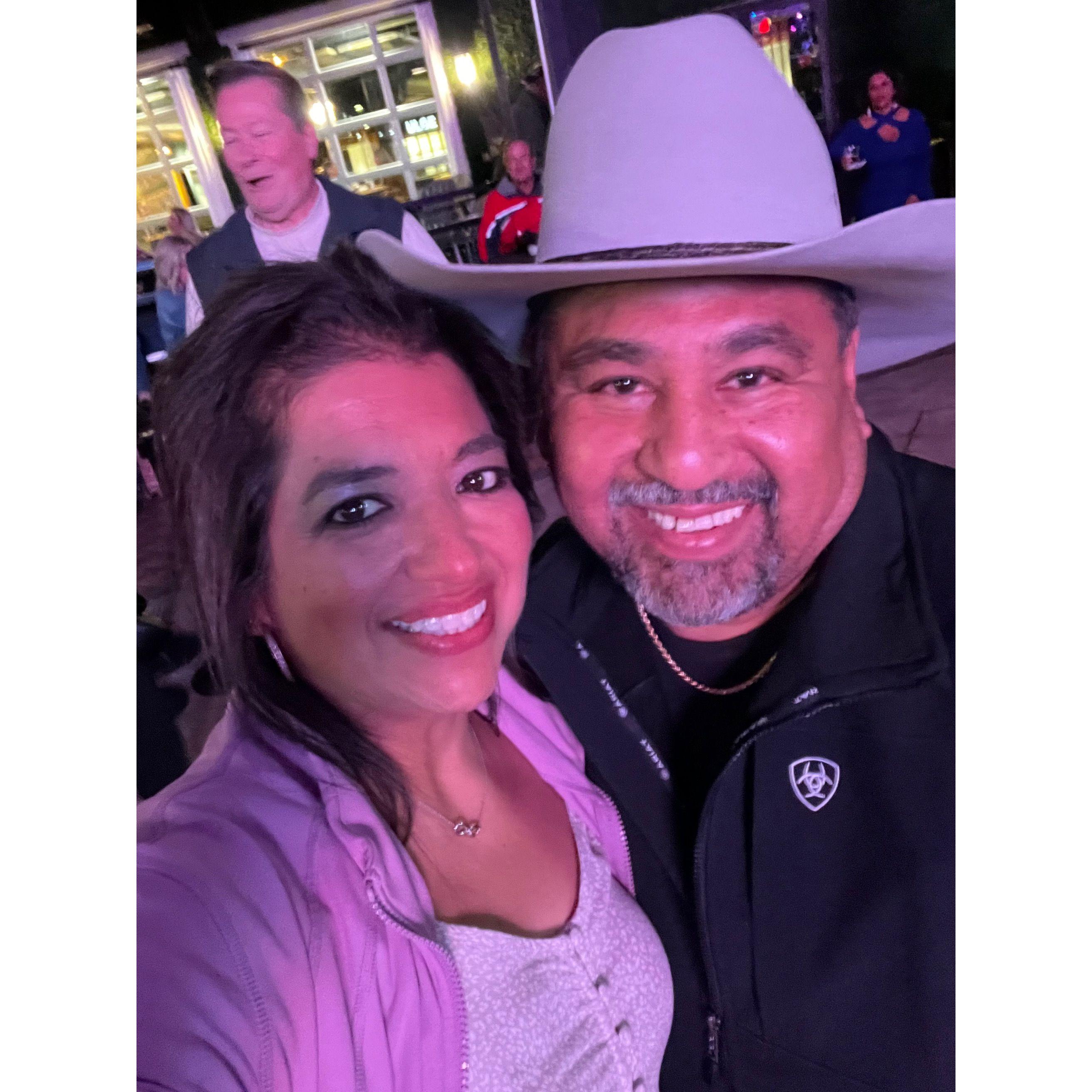 With a photobomber at an Ashmore concert in Dallas.