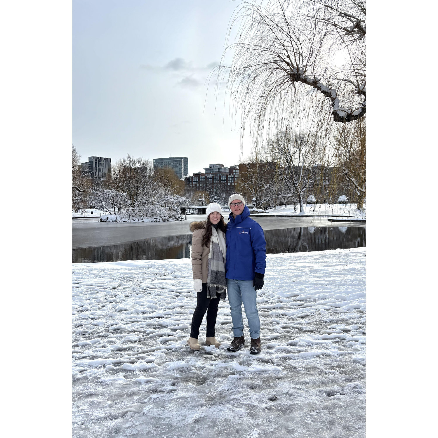 Nathan was greeted with lots of snow on his first trip to Boston, MA!