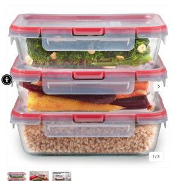 Freshlock (3-Pack, 6 Cup) Glass Food Storage Containers Set, Airtight & Leakproof Locking Lids BPA-Free, Meal Prep Containers Set, Freezer Dishwasher Microwave Safe - Walmart.com