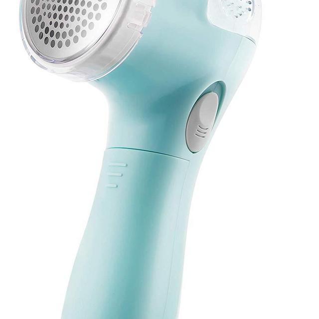 Bojia - BoJia Lint Remover, Electric Clothes Sweater Fabric Shaver, Portable, Quickly and Effectively for Couch, Blanket, Curtain, Socks, Legging, Wool, Cashmere, Battery Operated, Sky Blue