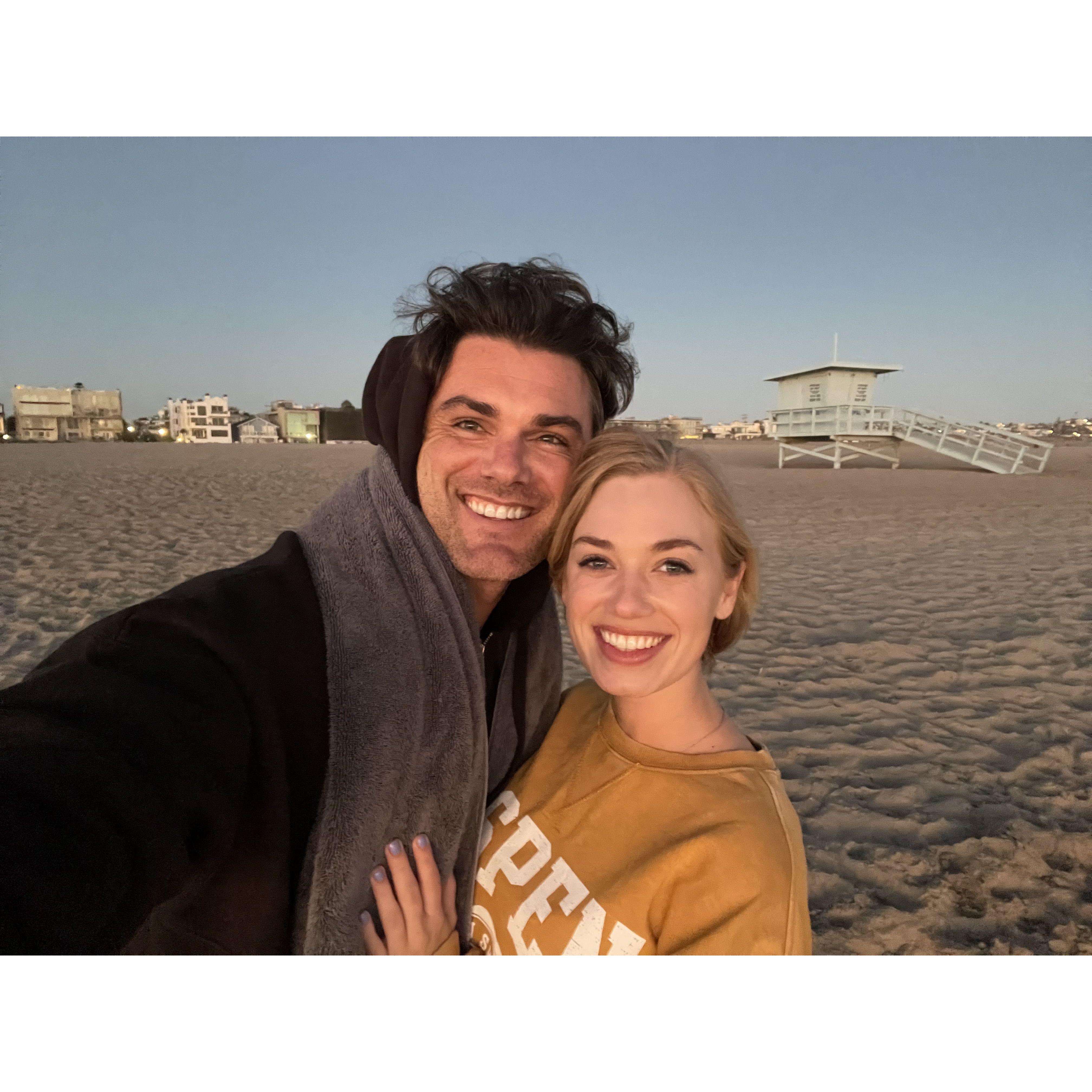 Before buying their condo in West Hollywood, Josh briefly moved into Bri's apartment in Marina del Rey. We spent that summer taking nightly walks on the beach - and of course a dip in the ocean.