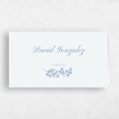 Mist, Blue Wedding Place Card - Pino