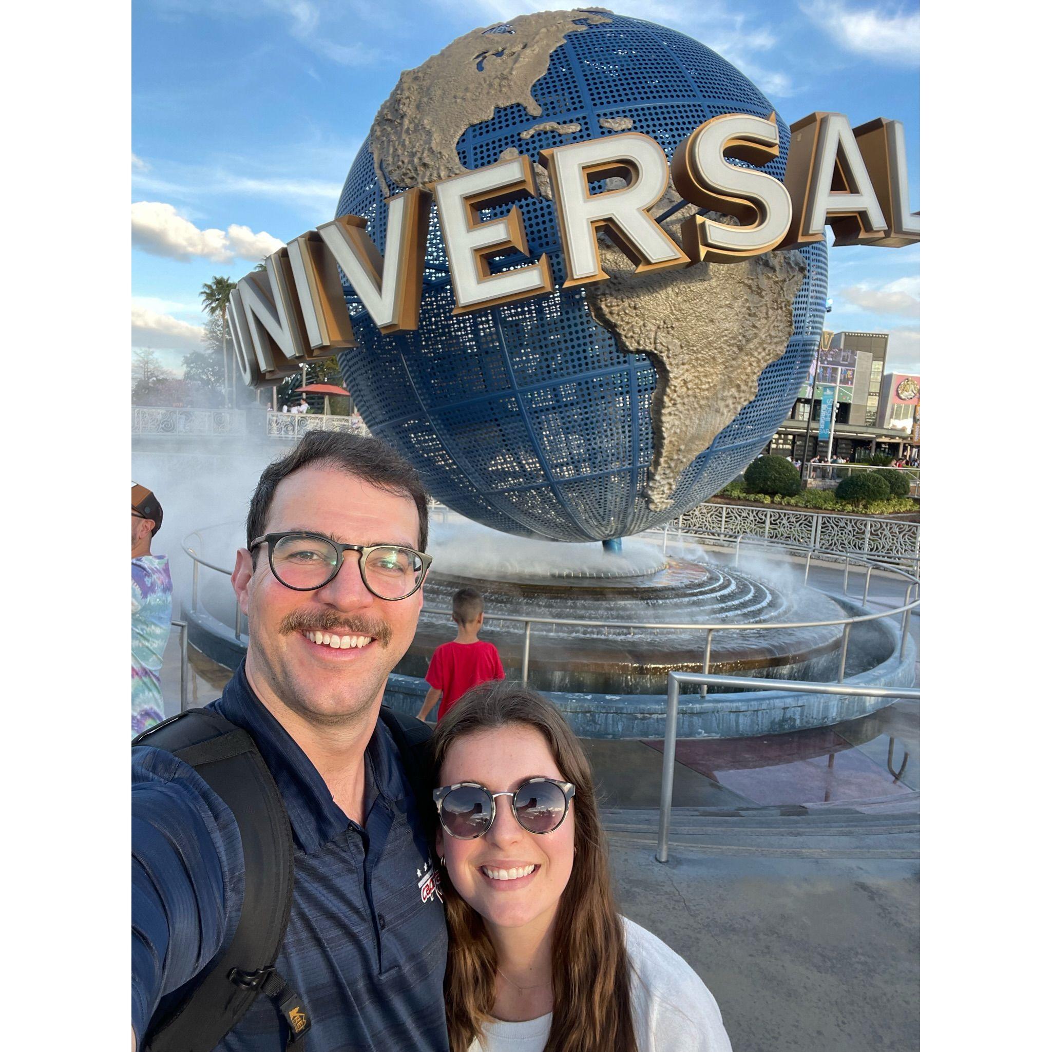 Reuben's first time experiencing Amy's favorite place - Universal!