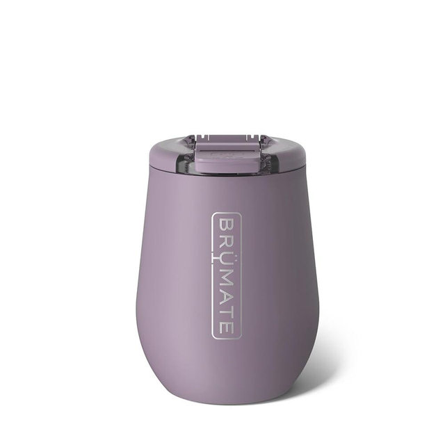 BrüMate Uncork'd 100% Leak-Proof 14oz Insulated Wine Tumbler with Lid - Vacuum Insulated Stainless Steel Wine Glass - Perfect For Travel & Outdoors (Lilac Dusk)