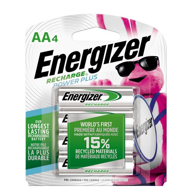 Energizer Power Plus Rechargeable AA Batteries (4-Pack)