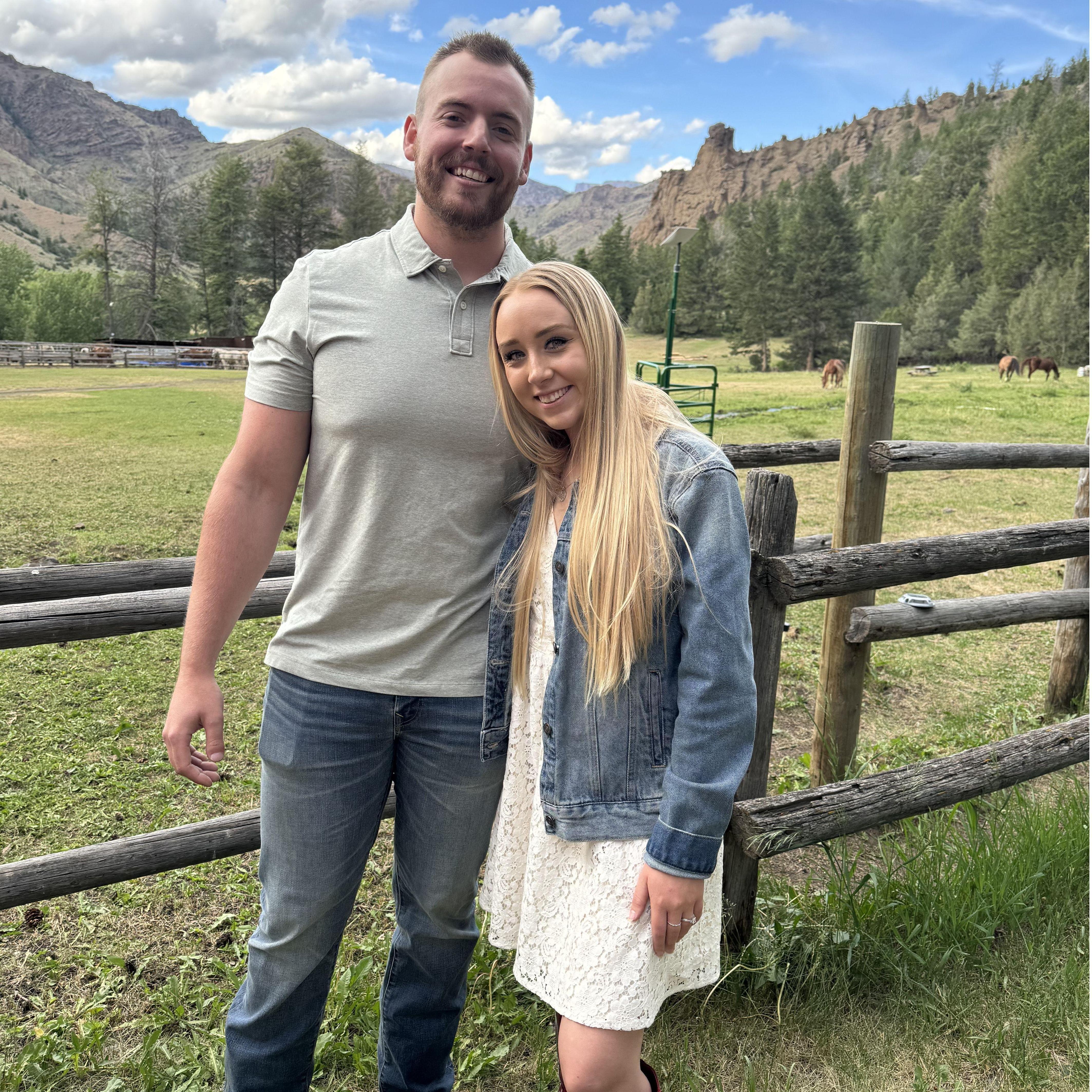 Picture taken at engagement dinner in Cody, WY.