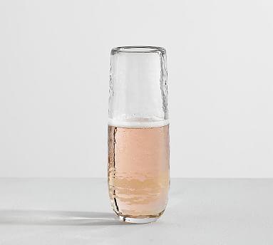 Handmade Hammered Stemless Champagne Flutes - Set of 4