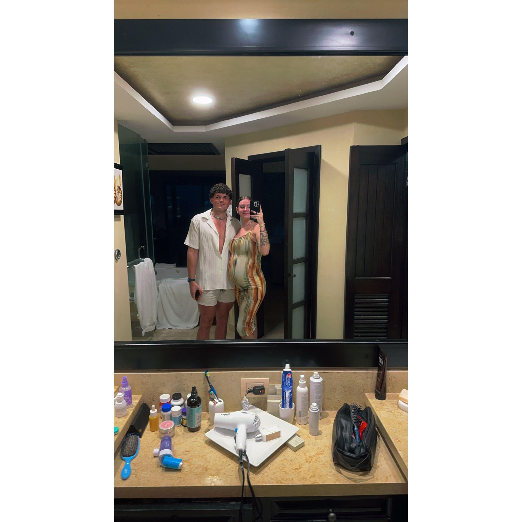 Alexis and Mason in Puerto Vallarta, MX 8 months pregnant with Noa