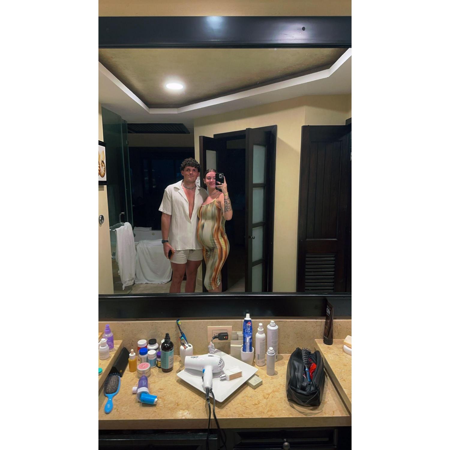 Alexis and Mason in Puerto Vallarta, MX 8 months pregnant with Noa