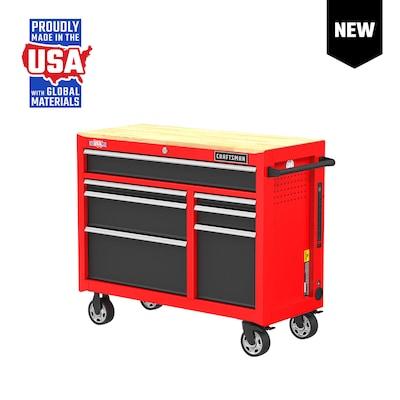 CRAFTSMAN 2000 Series 41-in W x 34-in H 7-Drawer Steel Rolling Tool Cabinet (Red)