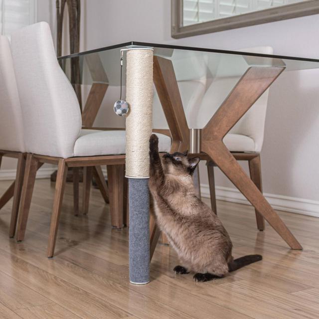 Hauspanther Scratch Pole Adjustable Under-Table Cat Scratcher - Tan
