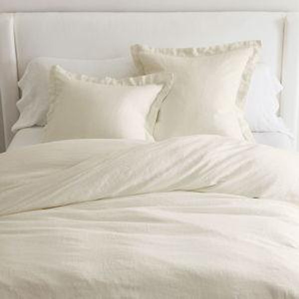 Belgian Classic Ivory Linen Duvet Cover - Flax - King