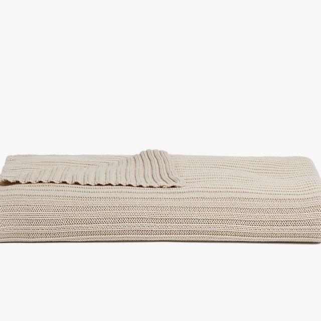 Oversized Rib Knit Throw