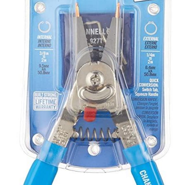 Channellock 927 8-Inch Snap Ring Plier | Precision Circlip Retaining Ring Pliers | Includes 5 Pairs of Interchangeable Tips | Made in the USA