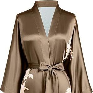 Robe Cover up with Box Long Floral Satin Sleepwear Silky Bathrobe Bachelorette Robe