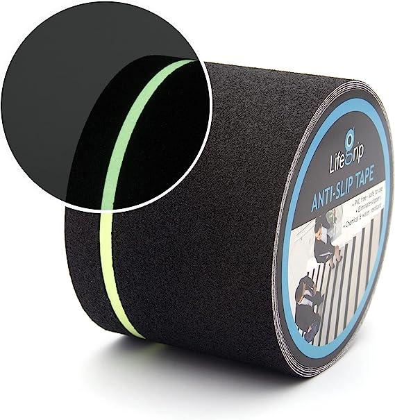 Anti Slip Traction Tape with Glow in Dark Green Stripe