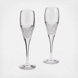 Diamond Mosaic Champagne Flute, Set of 2