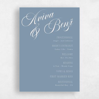 Storm Blue Wedding Program - Lille