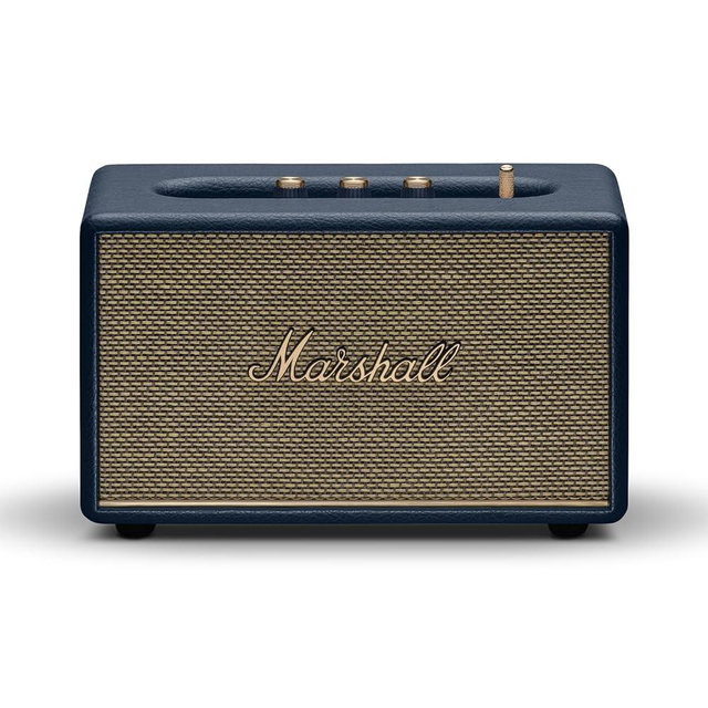 Marshall Acton III Bluetooth Home Speaker - Loud Stereo Sound with Bass and Treble Controls | Plug-in Powered | 3.5 mm Aux Input - Midnight Blue