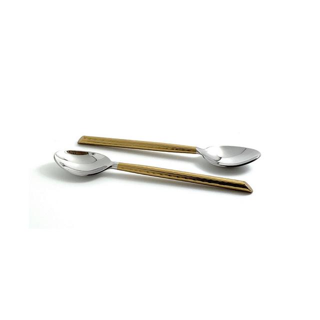 Golden Cut Hammered Dessert Teaspoons - Set of 6