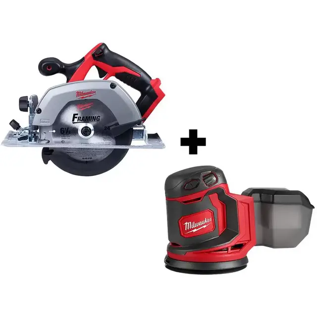 M18 18-Volt Lithium-Ion Cordless 6-1/2 in. Circular Saw with M18 5 in. Random Orbit Sander