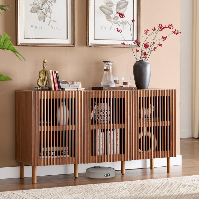 Bestier Modern Storage Sideboard Cabinet for Dining Room & Living Room Entryway, Double Door with 2 Drawers