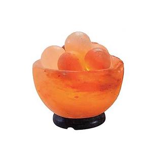 Himalayan Salt Bowl Lamp with Massage Stones