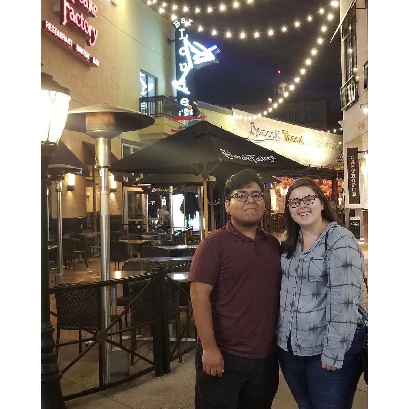 Our first night out as a couple with our friends.