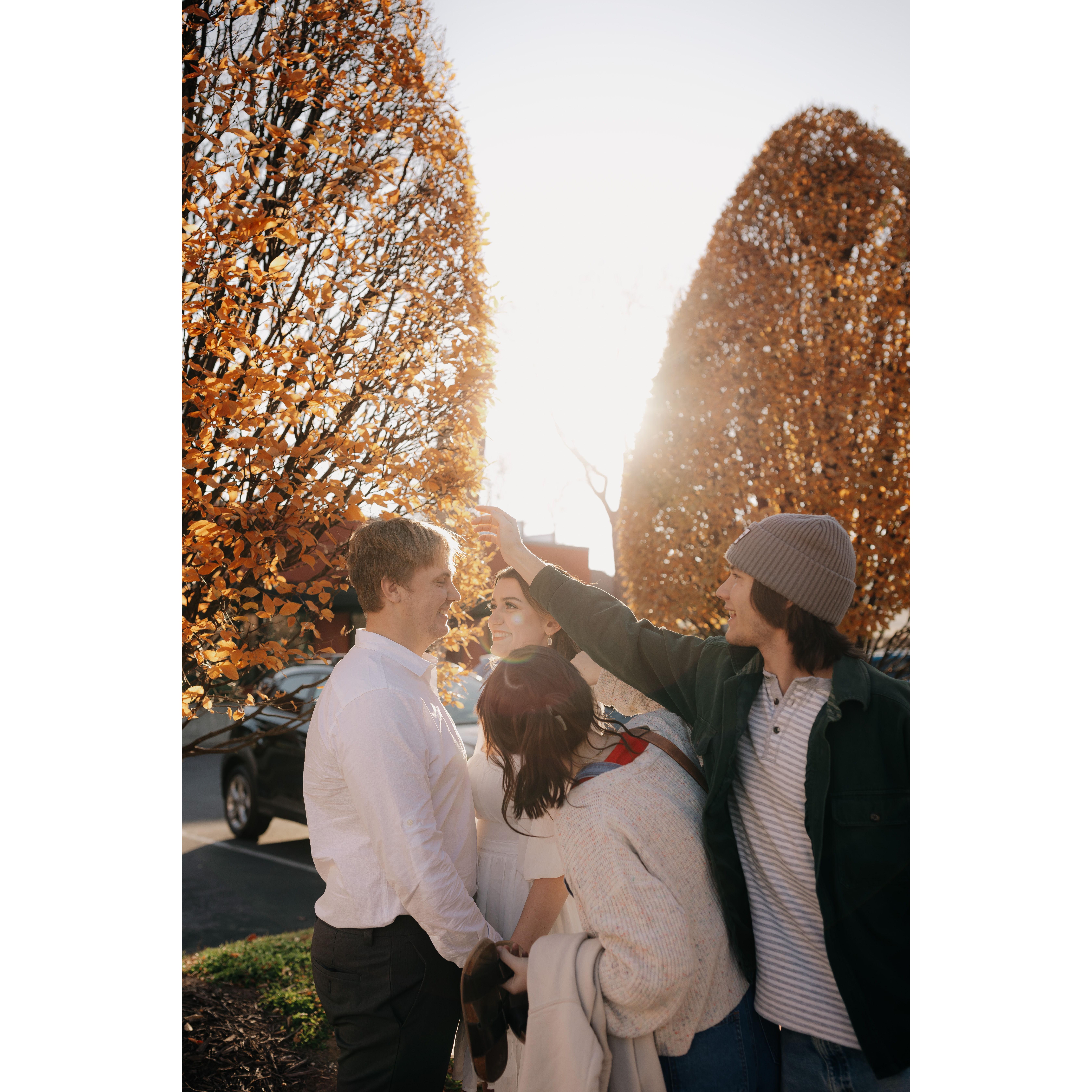 Our amazing friends tagging along and making sure we look amazing