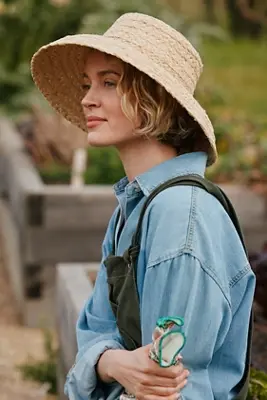 Woven Raffia Bell Hat