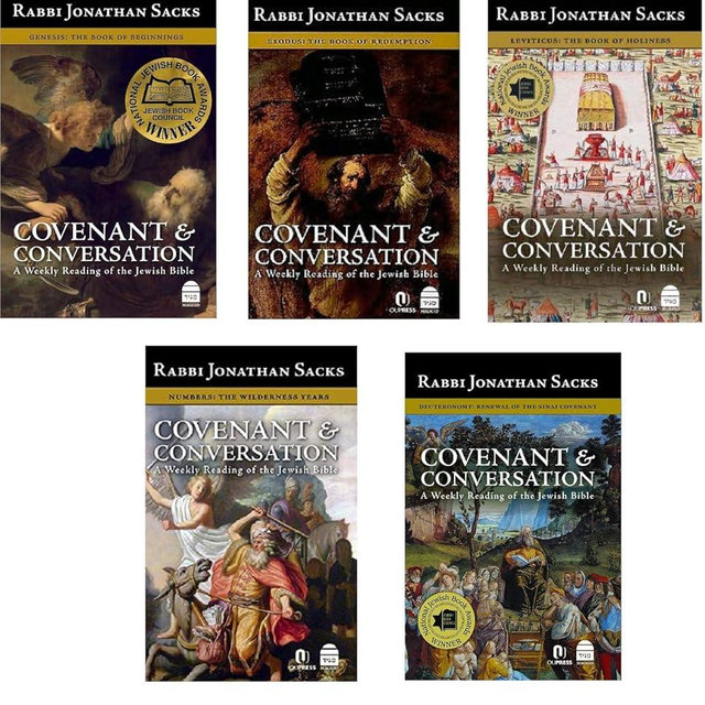 Rabbi Jonathan Sacks Covenant & Conversation 5 Volume Set: Genesis, Exodus, Leviticus, Numbers & Deuteronomy [Hardcover]