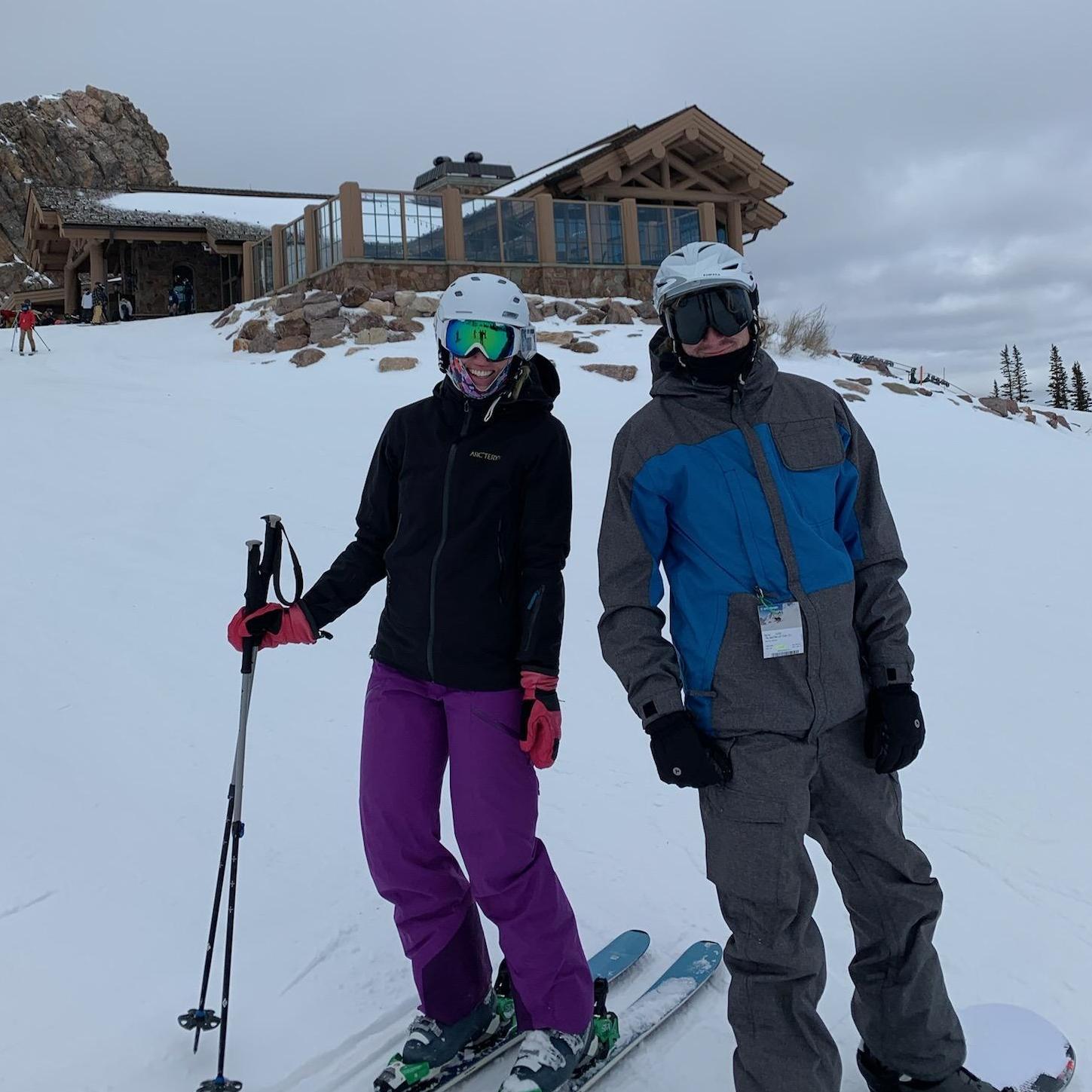Skiing together at Snowbasin