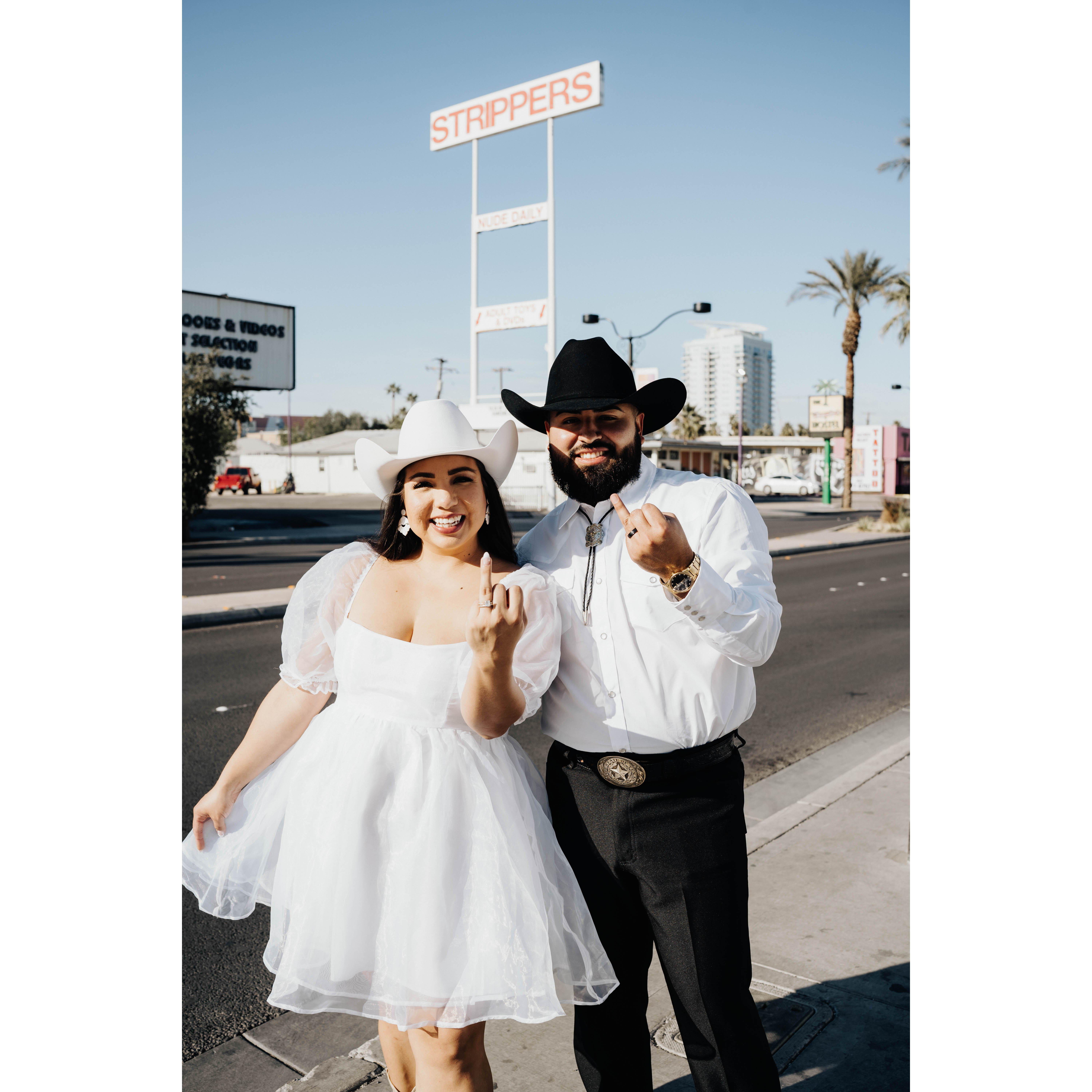 SURPRISE! We eloped at The Little White Chapel in our favorite city, Las Vegas!