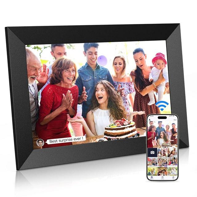 Jaokpo Digital Picture Frame WiFi, 10.1″ IPS HD Touch Screen Electronic Picture Frame Slideshow, Smart WiFi Digital Picture Frame with APP - Perfect for Sharing Great Moments or as a Gift